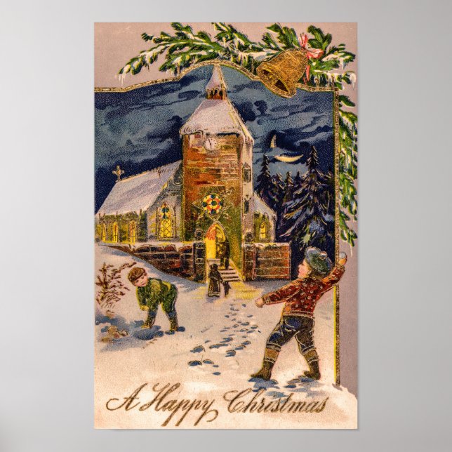 A Happy Christmas Vintage Poster (Framsidan)