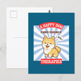 A Happy Dog Cute Dog Meddelande Vykort
