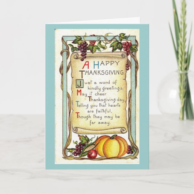 A HAPPY THANKSGIVING HELGKORT (Framsida)