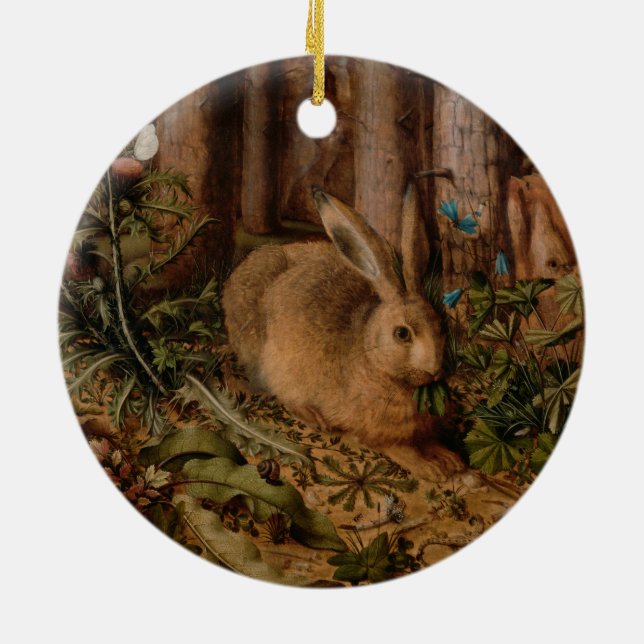 A Hare i skogen (av Hans Hoffmann) Julgransprydnad Keramik (Baksidan)