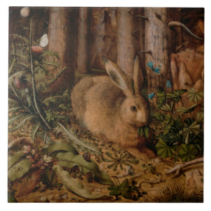 A Hare i skogen (av Hans Hoffmann) Kakelplatta