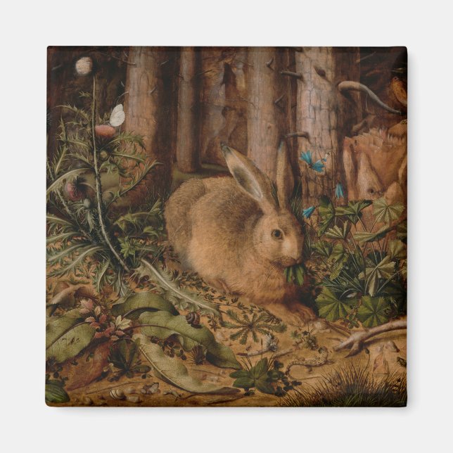 A Hare i skogen (av Hans Hoffmann) Magnet (Framsidan)