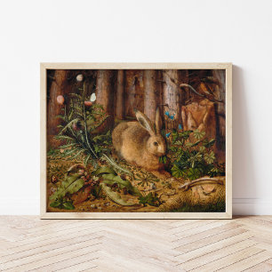 A Hare i skogen Hans Hoffmann Poster
