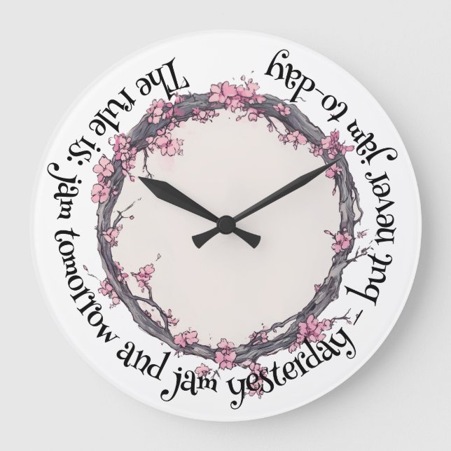 A Hare's Vår i Cherry Blommar Grove Stor Klocka (Framsida)