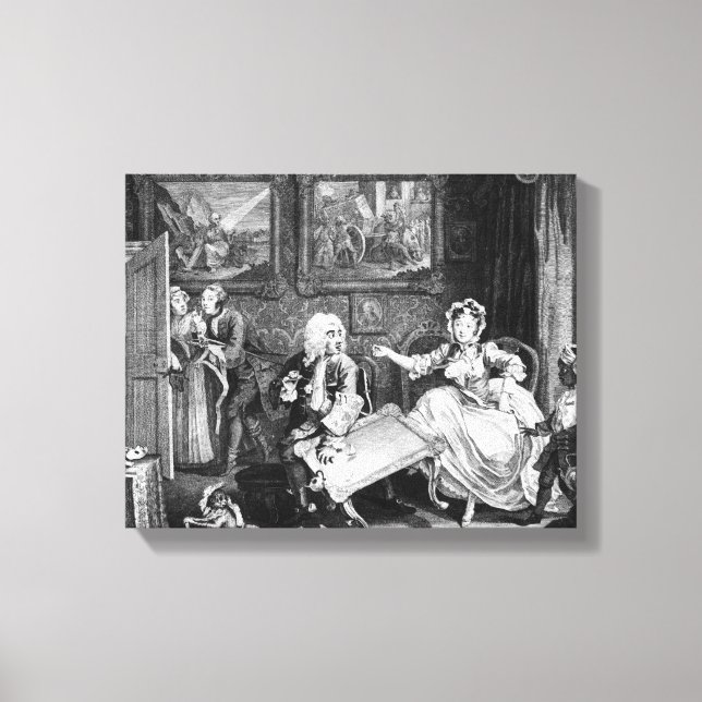 A Harlot's Progress, plate II, Quarrels Canvastryck (Framsida)