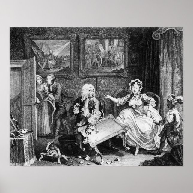 A Harlot's Progress, plate II, Quarrels Poster (Framsidan)