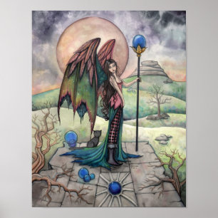 A Harvest Måne Gothic Fantasy Fairy Art Poster