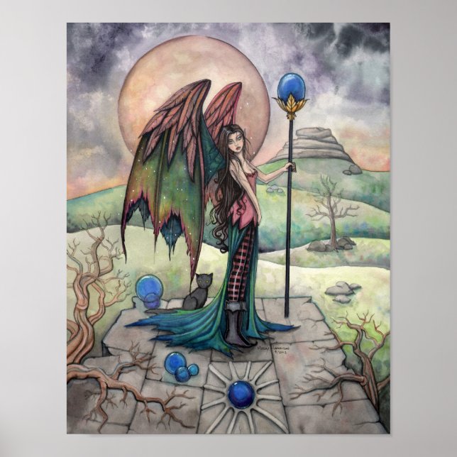 A Harvest Måne Gothic Fantasy Fairy Art Poster (Framsidan)