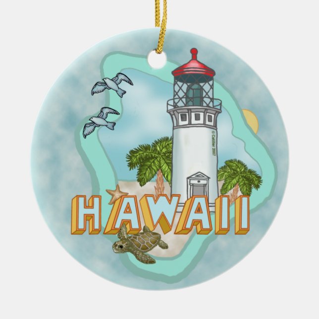 A Hawaii Lighthouse Julgransprydnad Keramik (Framsidan)