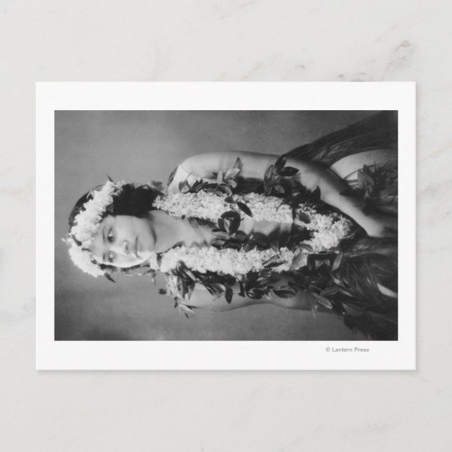 A Hawaiian Hula Dancer PhotographHawaii Vykort (Framsida)