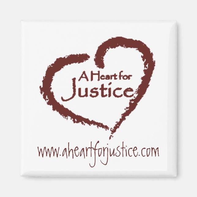 A Heart for Justice magnet (vit) (Framsidan)