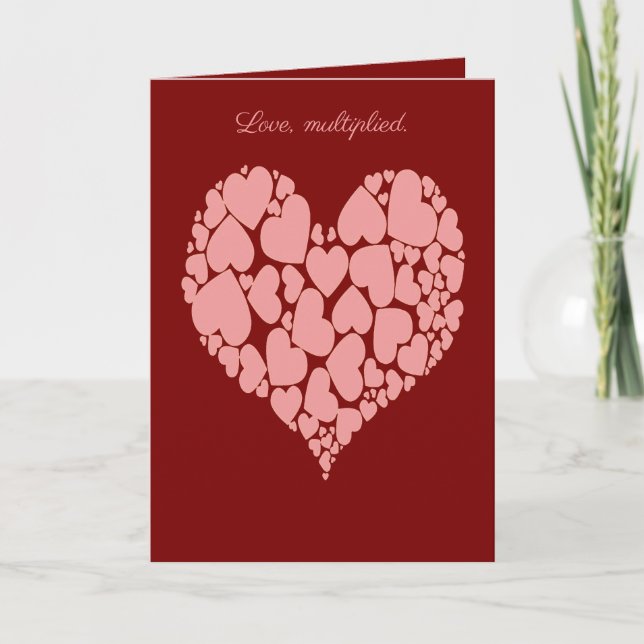  A Heart Of Hearts Romantic Design Monotone Pink Kort (Framsida)