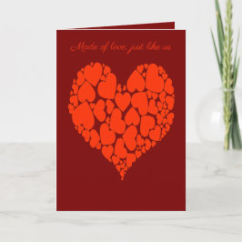 A Heart Of Hearts Romantic Design Monotone Red Kort