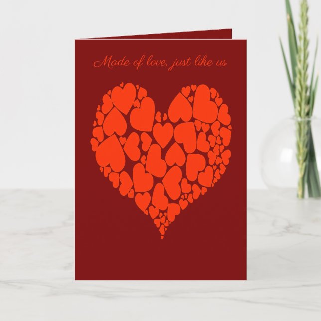 A Heart Of Hearts Romantic Design Monotone Red Kort (Framsida)