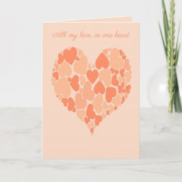 A Heart Of Hearts Romantic Design Pastel Peach Kort