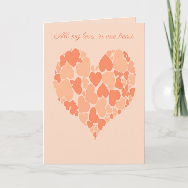 A Heart Of Hearts Romantic Design Pastel Peach Kort (Framsida)