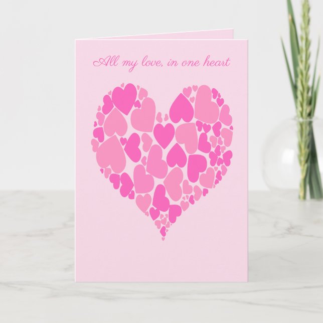 A Heart Of Hearts Romantic Design Pastel Pink Kort (Framsida)