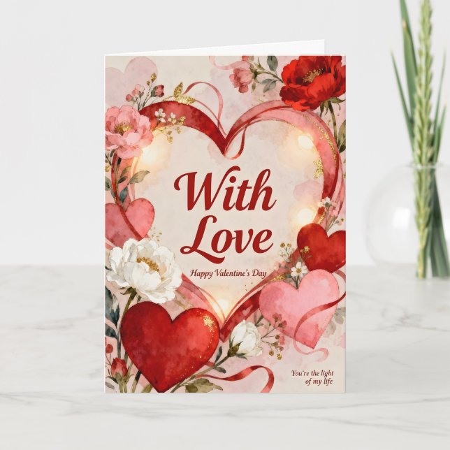 A Heart with Love Valentine Helgkort (Framsida)