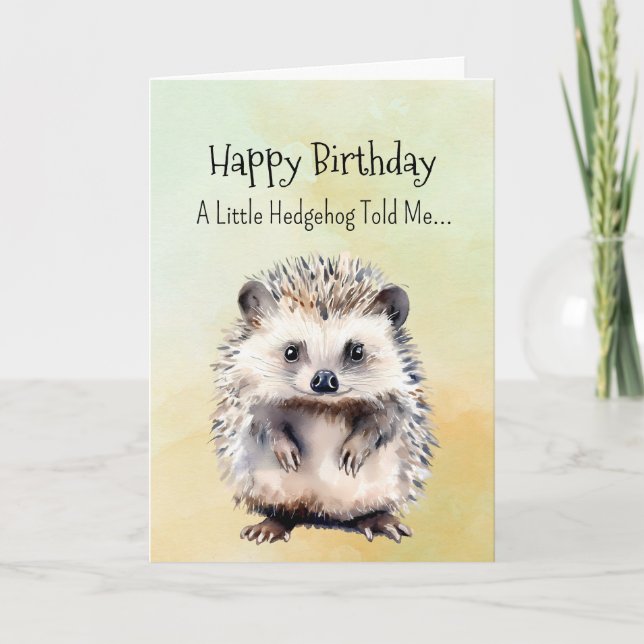 A Hedgehog Personality Birthday Roligt Animal Kort (Framsida)