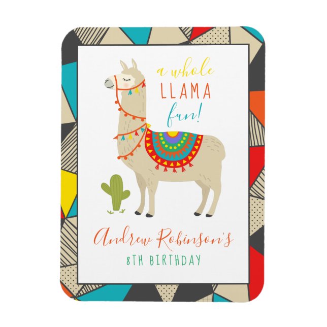 A Hel Llama-Roligt Animalisk Födelsedagsfest Magnet (Vertikal)