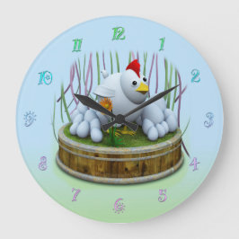 A hen with many eggs stor klocka