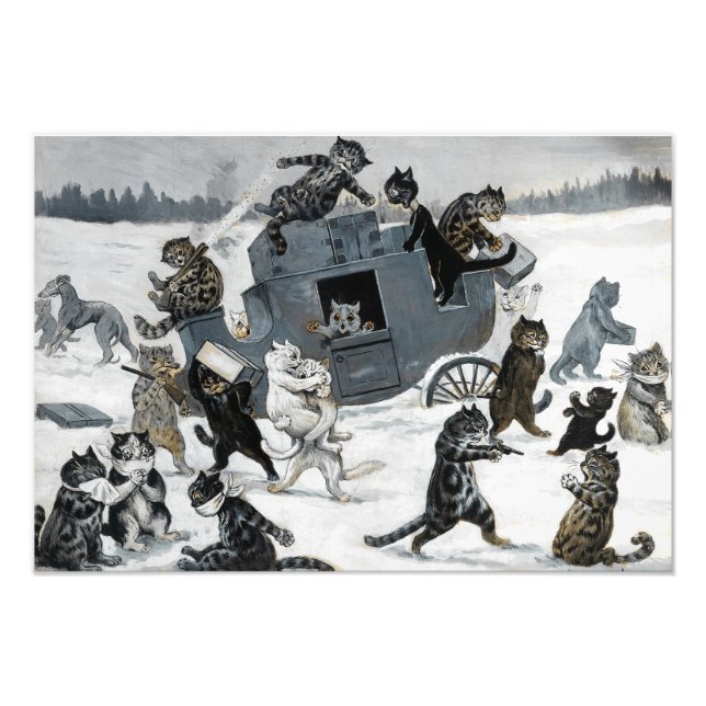 A Highway-rån av Louis William Wain Fototryck (Framsidan)