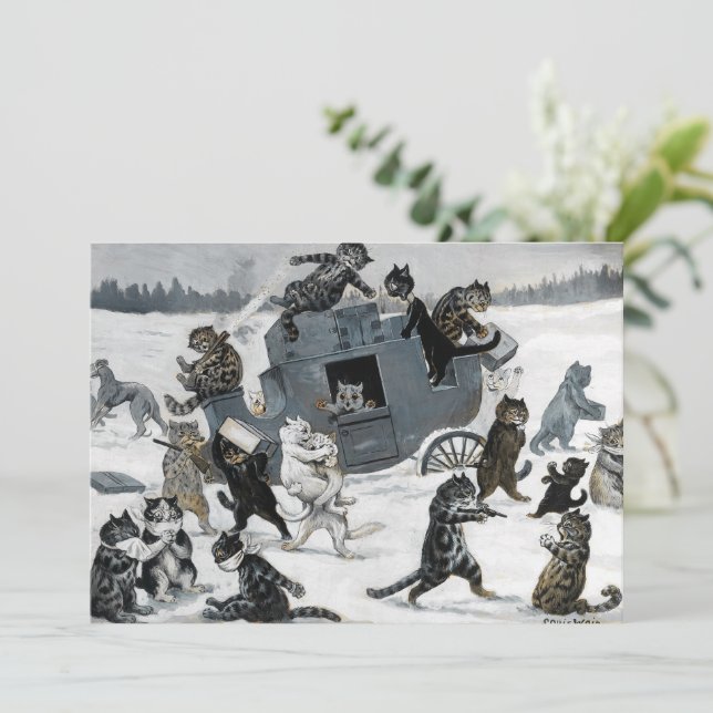 A Highway-rån av Louis William Wain Julkort (Stående Fram)