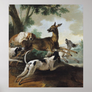 A Hjort Chased by Hundar, 1725 Poster