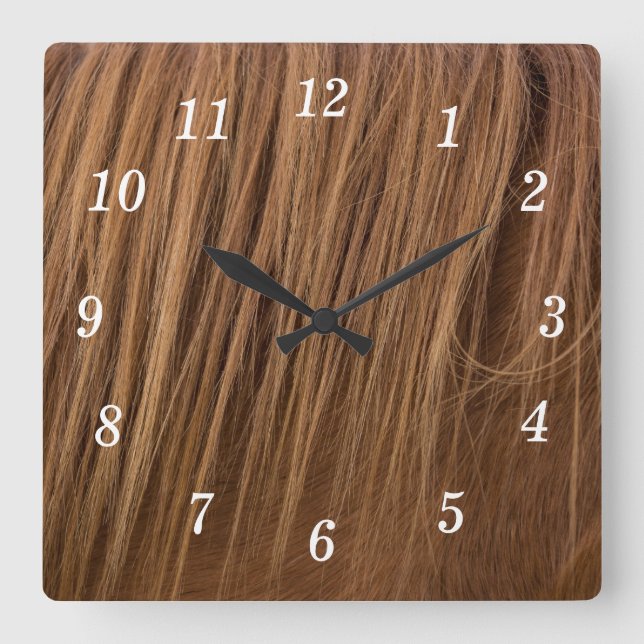 A Horse Mane Wall Clock Fyrkantig Klocka (Framsida)
