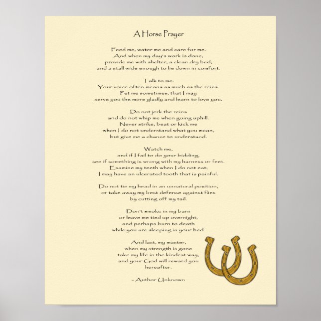 A Horse Prayer - Skriv ut Poster (Framsidan)