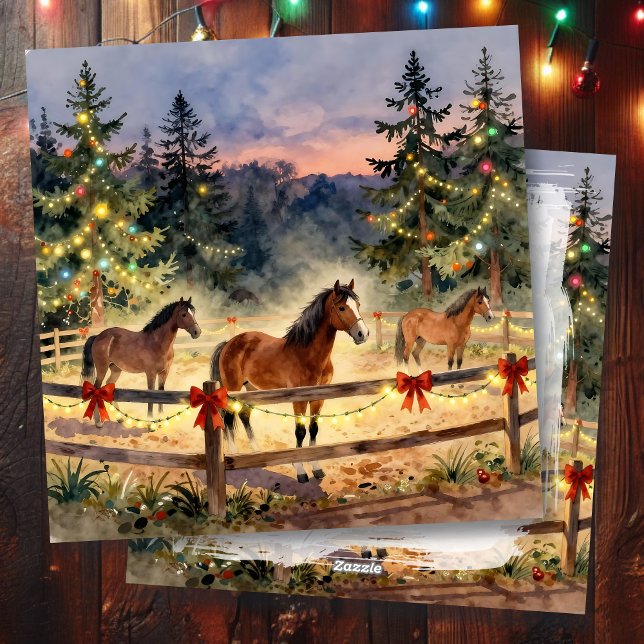A Horse Ranch Country Christmas Julkort (Skapare uppladdad)