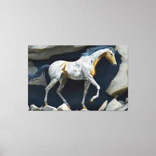 A Horse som står på Kanvastrycket Sten Canvastryck