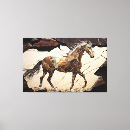 A Horse som står på Kanvastrycket Sten Canvastryck