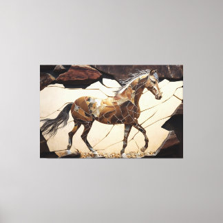 A Horse som står på Kanvastrycket Sten Canvastryck