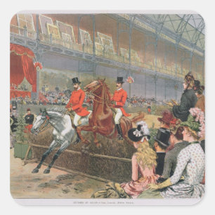 A Horse Tävling, 1886 Fyrkantigt Klistermärke