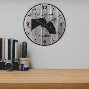 A Horses Kärlek 2 Anpassade Barnwood Styled Stor Klocka