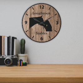 A Horses Kärlek 5 Anpassade Barnwood Styled Stor Klocka