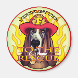 A Hound Hund Firefighter magnet