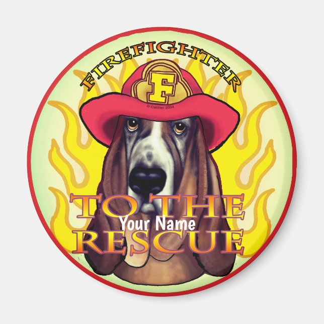 A Hound Hund Firefighter magnet (Framsidan)