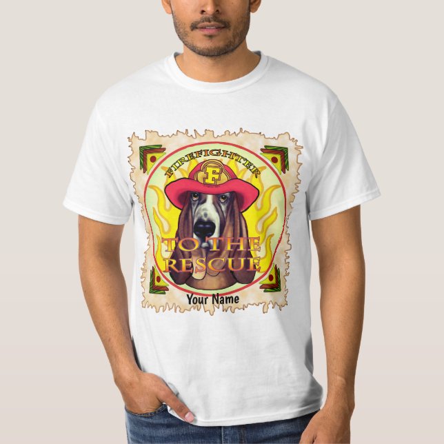 A Hound Hund Firefighter T-Shirt (Framsida)