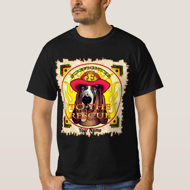 A Hound Hund Firefighter T-Shirt (Framsida)