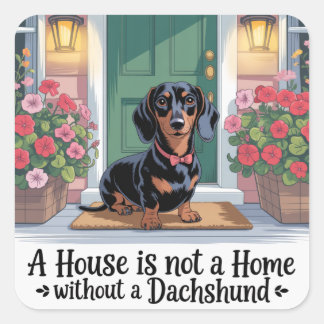 A House Is Not A Home Without A Dachshund Fyrkantigt Klistermärke