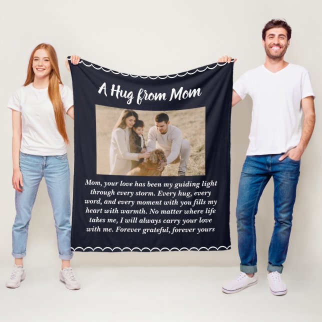 A Hug från Mamma Personlig Mors dag Fleecefilt (På plats)