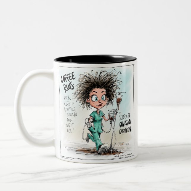  A Humorous Sketch on Healthcare Burnout Två-Tonad Mugg (Vänster)