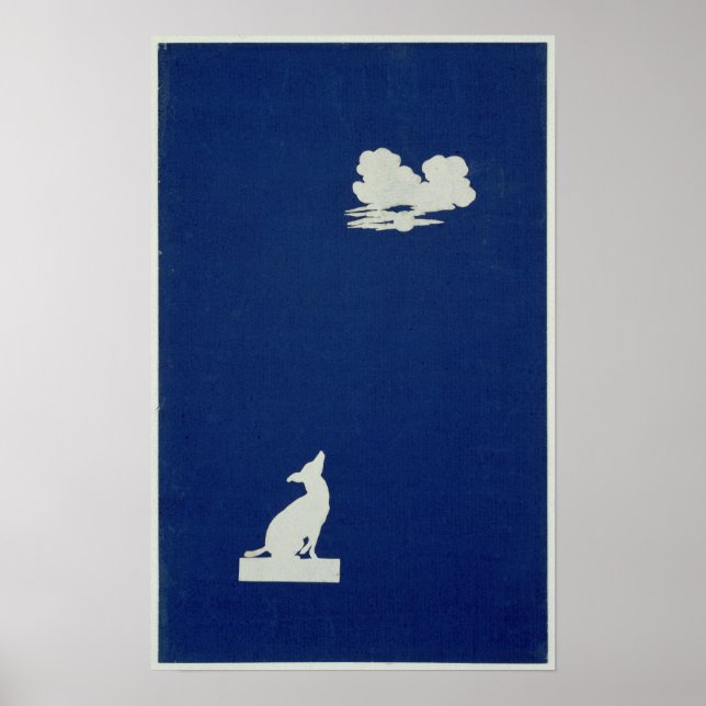 A Hund Howling vid Måne Poster (Framsidan)