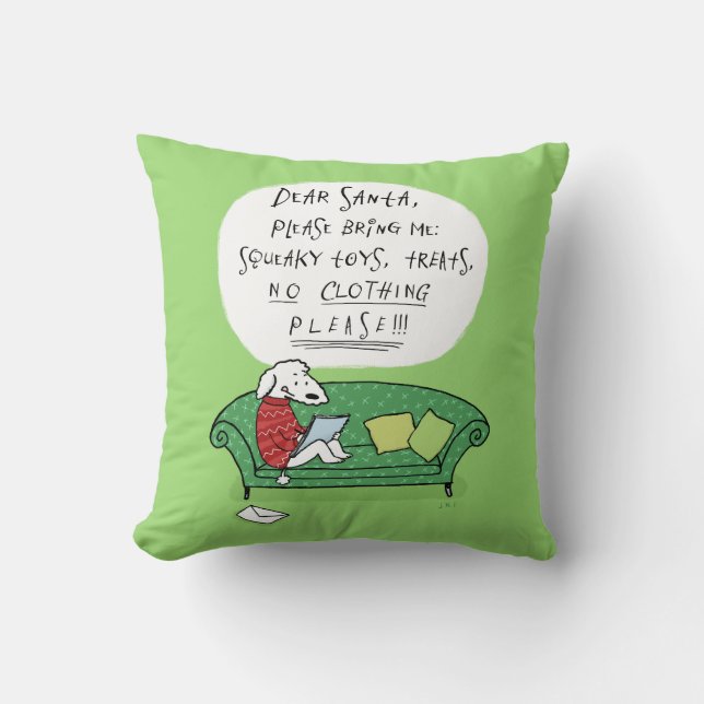 A Hund's Brev to Santa - Ljuskans juldesign Kudde (Framsida)