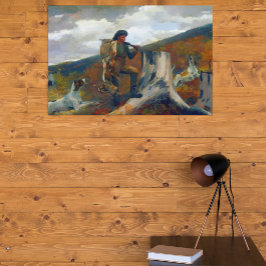 A Huntsman och Hundar Winslow Homer Circa 1891 Canvastryck