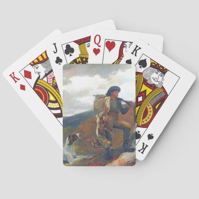 A Huntsman och Hundar Winslow Homer Circa 1891 Casinokort (Baksidan)