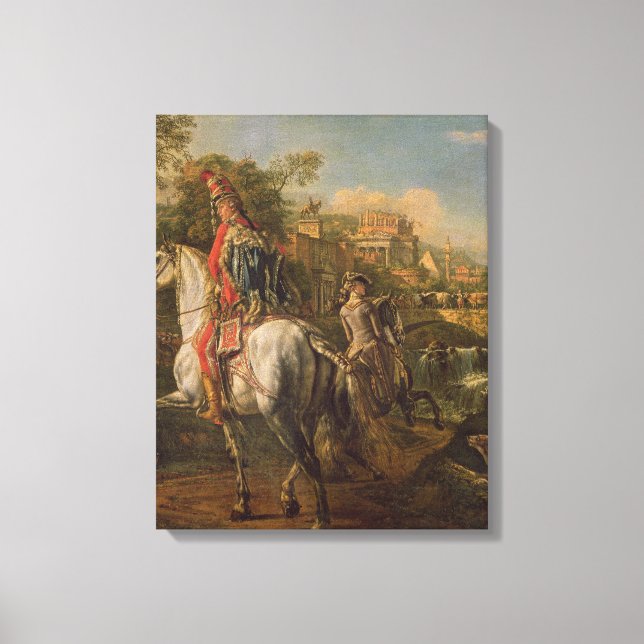 A Hussar on horseback, 1773 Canvastryck (Framsida)