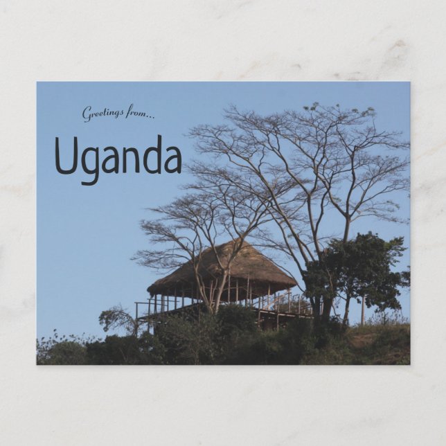 A Hut i Uganda Vykort (Framsida)